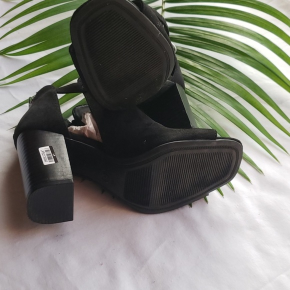 Women's Microsuede Heeled Open Toe Bootie - Picture 5 of 5